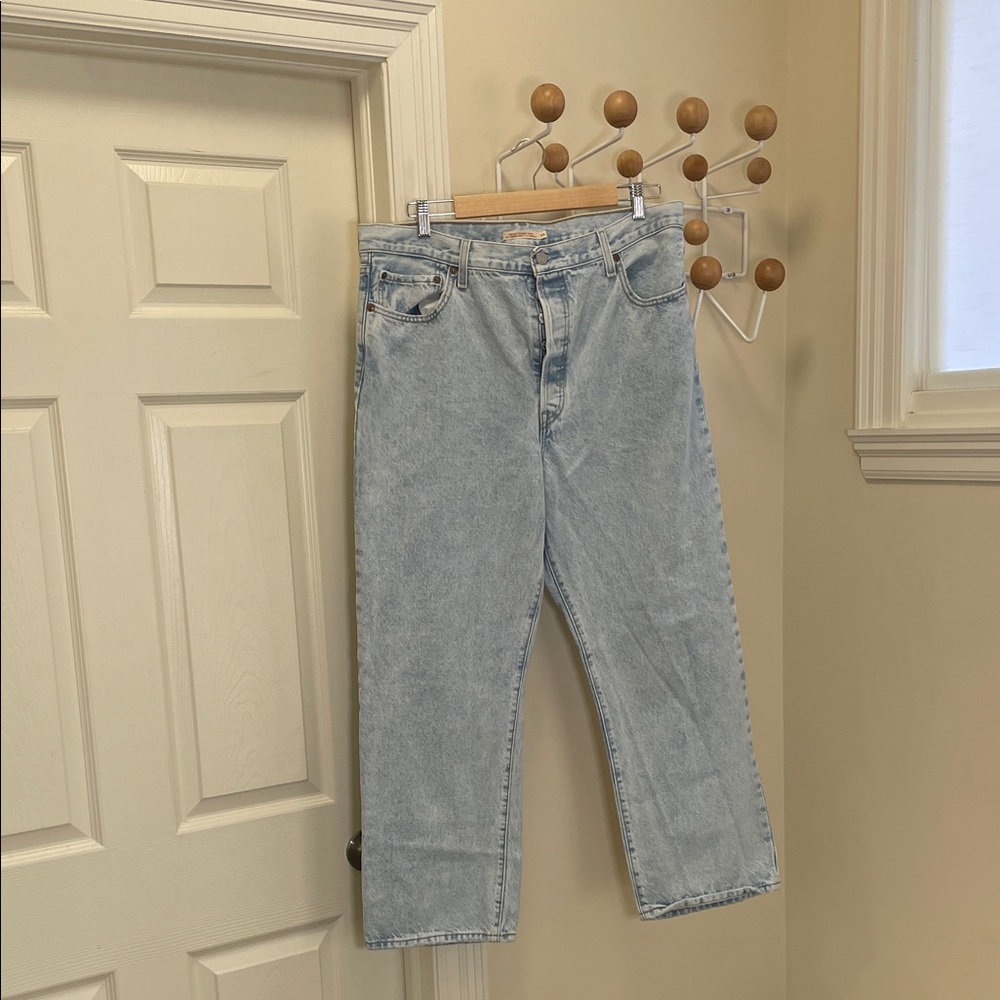 Levi's - Ribcage Straight Ankle Denim Wide Legged Jeans - Light Blue - 34x29